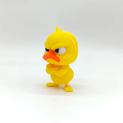 3D Printing Angry Yellow Duck Statue, Angry White Eyed Funny Duck, Humorous Indoor/outdoor Home Decoration and Car Decoration