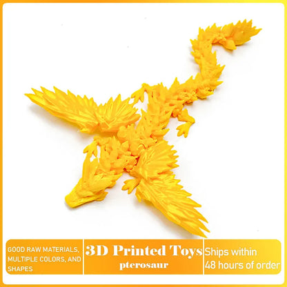 3D Printed Dragon with Movable Wings - Office Desk Accessory, Creative Home Decor, Perfect Christmas Present Holiday Gift