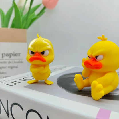 3D Printing Angry Yellow Duck Statue, Angry White Eyed Funny Duck, Humorous Indoor/outdoor Home Decoration and Car Decoration