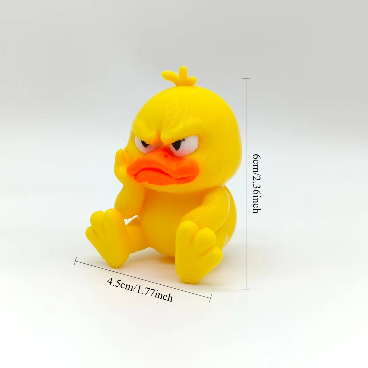 3D Printing Angry Yellow Duck Statue, Angry White Eyed Funny Duck, Humorous Indoor/outdoor Home Decoration and Car Decoration