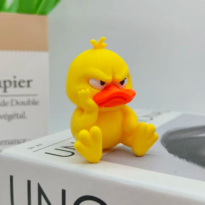 3D Printing Angry Yellow Duck Statue, Angry White Eyed Funny Duck, Humorous Indoor/outdoor Home Decoration and Car Decoration