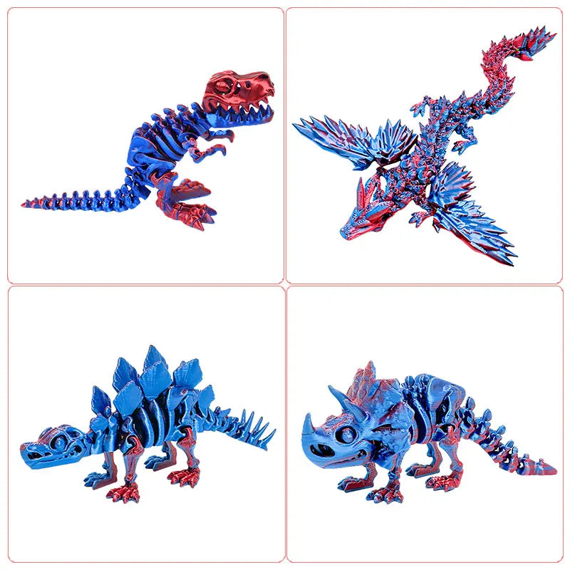 3D Printed Dragon with Movable Wings - Office Desk Accessory, Creative Home Decor, Perfect Christmas Present Holiday Gift