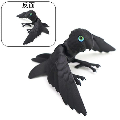 3D Printed Parrot Model Flexible Animal Statue Bird with Wings Moveable Joints Home Decoration Autism ADHD Fun Toys Holiday Gift